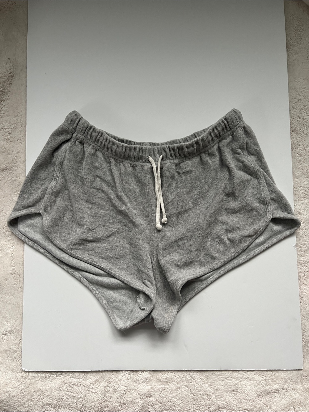 Gray Lounge Shorts with Drawstring